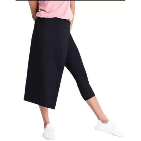 Betabrand The Sassiest Pants Small Petite Black Skirt Panel Overlay Stretch - Picture 1 of 10